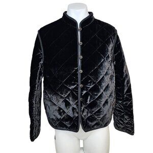 Aritzia Wilfred Womens Lyric Velvet  Quilted Jacket Black Size XS